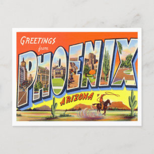 Phoenix, Arizona Vintage Big Brev vycard Vykort