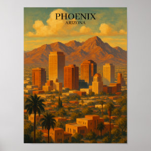 Phoenix Arizona Vintage Resa – Ökenhorisont Poster