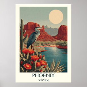 Phoenix Arizona Vintage resor Poster   Retro Sono
