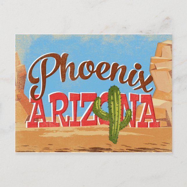 Phoenix Arizona Vintage resor Vykort (Framsida)