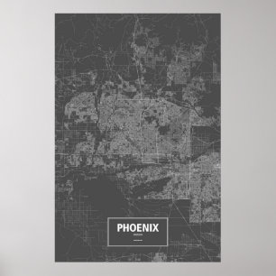Phoenix, Arizona (vit på svart) Poster