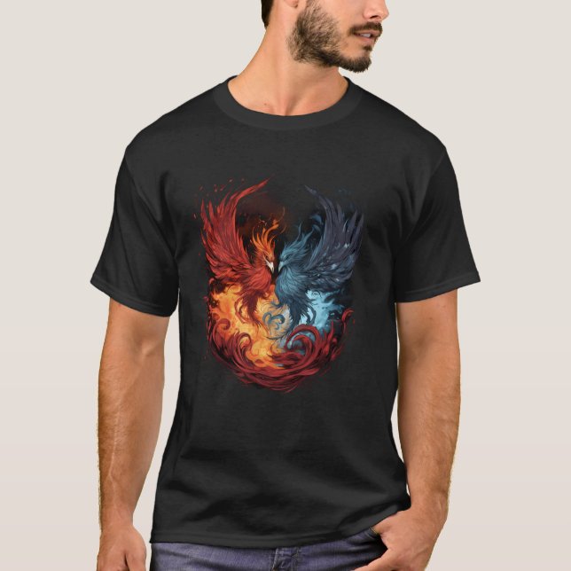 Phoenix Artwork Mythical Bird Rejuvenx Phoenix T Shirt (Framsida)