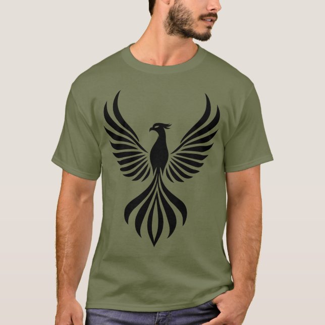 Phoenix Ascend: Majestic Silhouette T-shirt Design (Framsida)