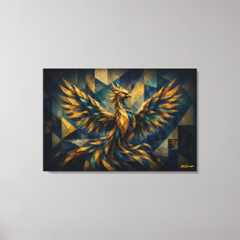 Phoenix Ascendant | Kubistisk Återfödelse Begränsa Canvastryck