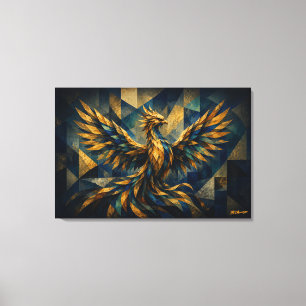Phoenix Ascendant   Kubistisk Återfödelse Begränsa Canvastryck