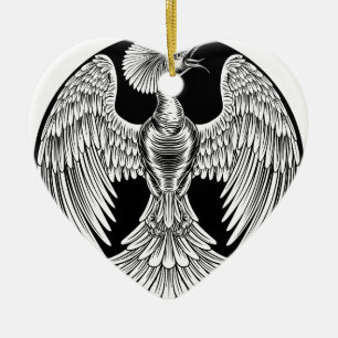 Phoenix avfyrar fågeldesign julgransprydnad keramik