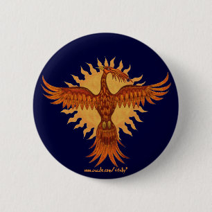 Phoenix avfyrar fågeln som coolan knäppas design knapp