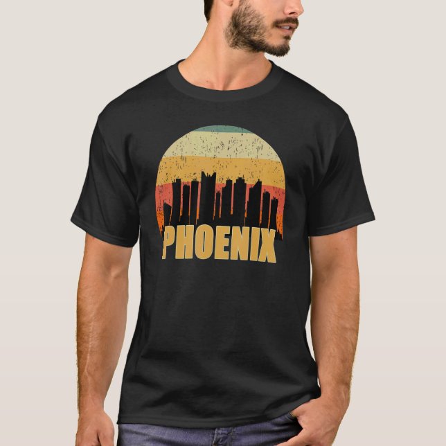 Phoenix Az Skyline Silhouette Sunset I Kärlek Phoe T Shirt (Framsida)