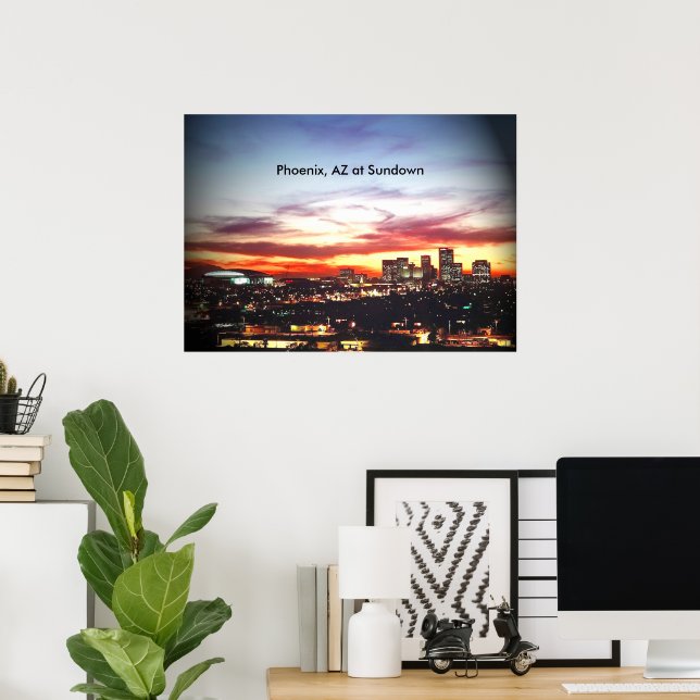 Phoenix, AZ vid solnedgång Poster (Hemmakontoret)
