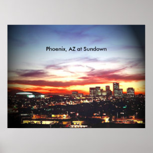 Phoenix, AZ vid Sundown Poster