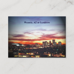 Phoenix, AZ vid Sundown Visitkort