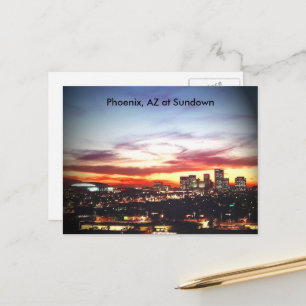 Phoenix, AZ vid Sundown Vykort