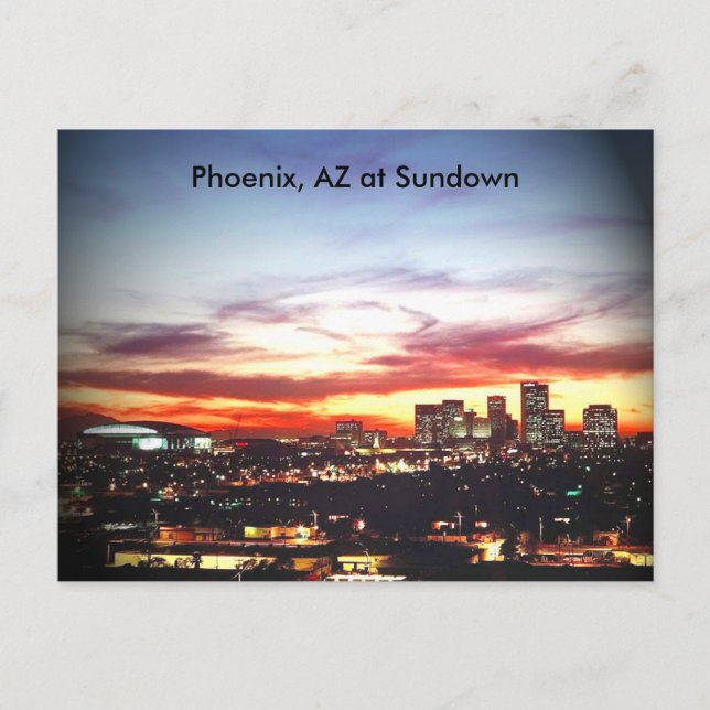 Phoenix, AZ vid Sundown Vykort (Framsida)