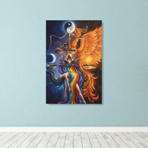 Phoenix Balance Andlig Canvas Konst