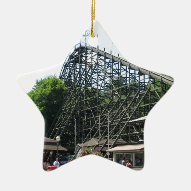 Phoenix berg- och dalbana på Knoebels Julgransprydnad Keramik (Framsidan)