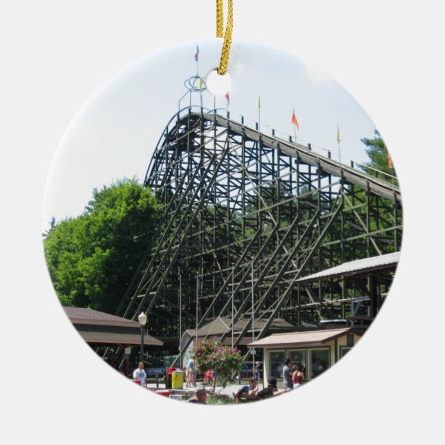 Phoenix berg- och dalbana på Knoebels Julgransprydnad Keramik (Framsidan)