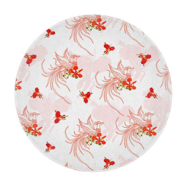 Phoenix Bird and Phoenix Flower Seamless Mönster (Framsidan)