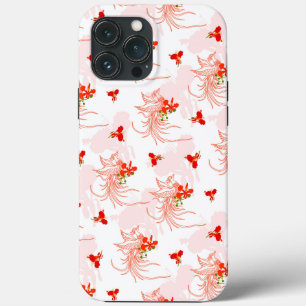 Phoenix Bird and Phoenix Flower Seamless Mönster