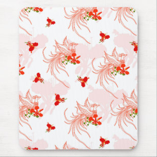 Phoenix Bird and Phoenix Flower Seamless Mönster Musmatta