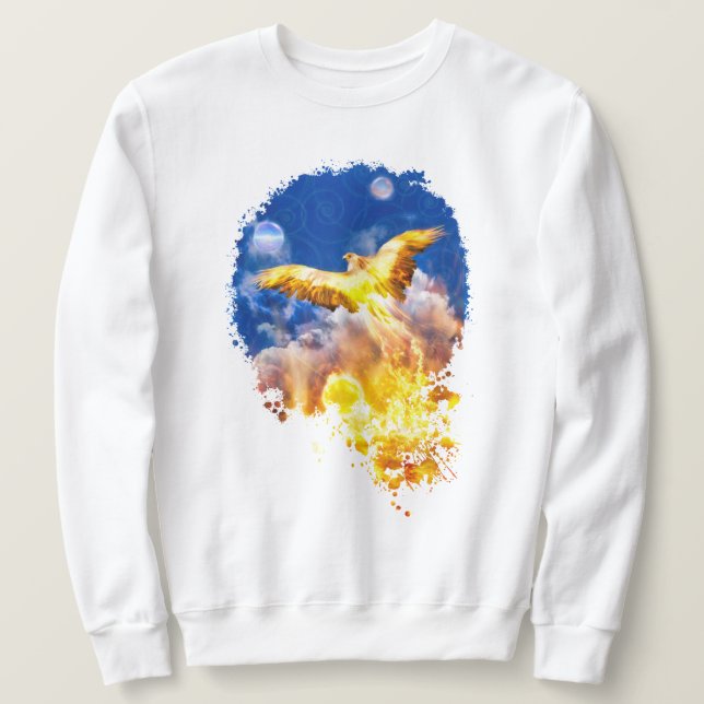 Phoenix Bird STIGA UPP ÖVER DINA PROBLEM Lång Ärmad Tröja (Design framsida)