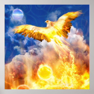 Phoenix Bird STIGA UPP ÖVER DINA PROBLEM Poster