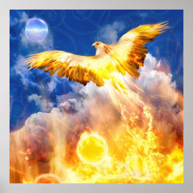 Phoenix Bird STIGA UPP ÖVER DINA PROBLEM Poster (Framsidan)