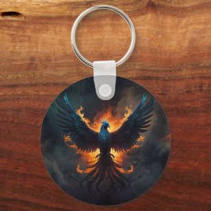 Phoenix Bird Stigning med Flames Nyckelring