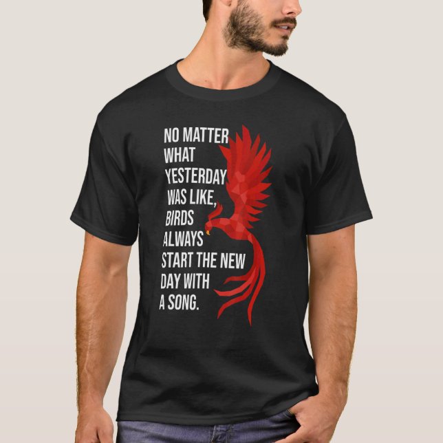 Phoenix Bird Watching Inspirational Citote Polygon T Shirt (Framsida)