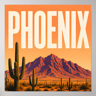 Phoenix Camelback Mountain Öken Poster