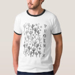 PHOENIX Desert Saguaro Cacti Black Whit Watercolor T Shirt<br><div class="desc">Dekorera dig med denna svarta och vita vattenfärgskorpa. Gör en underbar gåva! Du kan anpassa den,  ändra texten eller också lägga till text. Kolla min butik för mycket mer färg och mönster!</div>