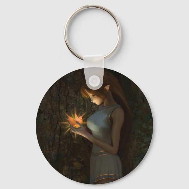 Phoenix Dreams Round Keychain Nyckelring (Framsida)