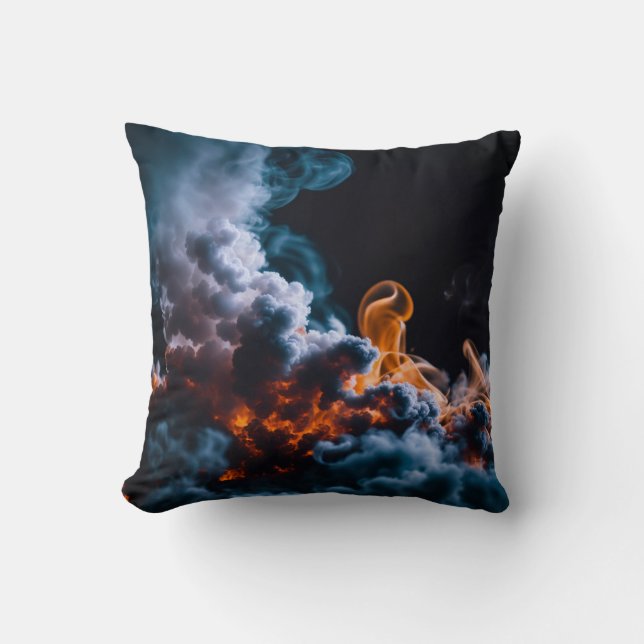 Phoenix Eldkast Kudd | Fantasy Flammande Art Deco Kudde (Framsida)