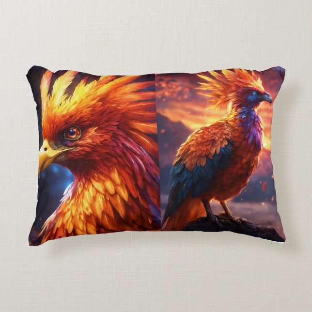 Phoenix Embrace Pillow: Reborn i komfort Prydnadskudde (Framsidan)