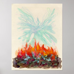 PHOENIX FÅGEL av SHARON SHARPE Poster