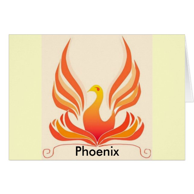 Phoenix fågel hälsningskort (Framsidan Horizontal)