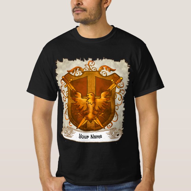 Phoenix Family Crest Surname T Shirt (Framsida)