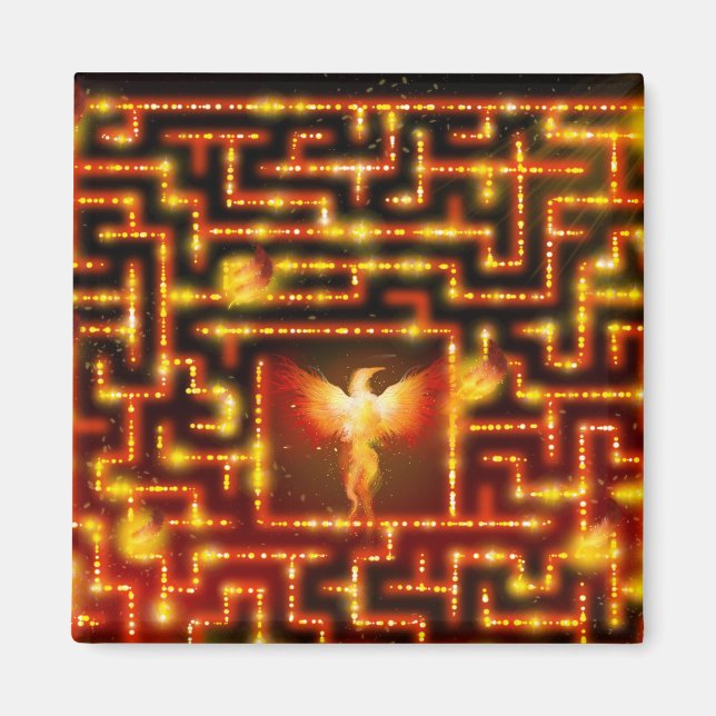 Phoenix Fiery Maze Magnet (Framsidan)