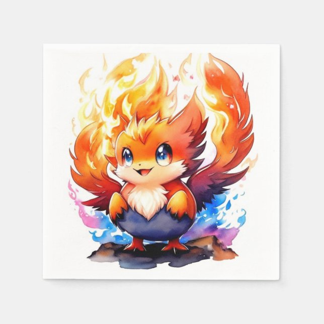 Phoenix Fire Bird Barns födelsedag Pappersservett (Framsidan)