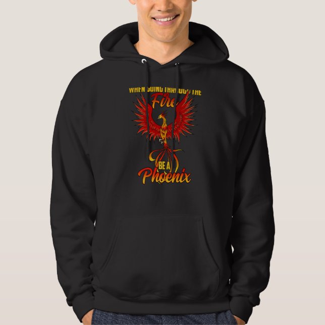 Phoenix Fire Bird Mythology Reborn inspiration Mo Hoodie (Framsida)