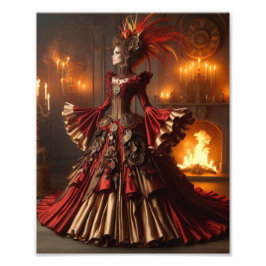 Phoenix Fire Queen Steampunk Victoransk Industriel Fototryck