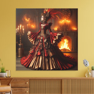 Phoenix Fire Queen Steampunk Victorian Industrial Canvastryck