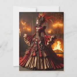 Phoenix Fire Queen Steampunk Victorian Industrial Vykort