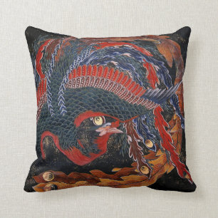Phoenix (Firebird Goddess) Hokusai Fine Art Kudde