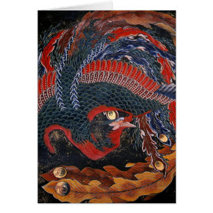 Phoenix (Firebird Goddess) Hokusai Fine Art OBS Kort