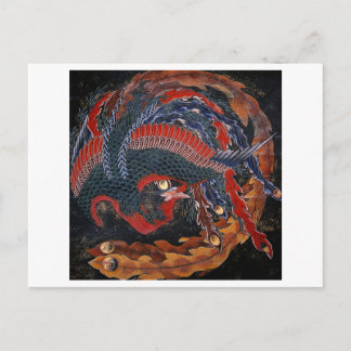 Phoenix (Firebird Goddess) Hokusai Fine Art Vykort