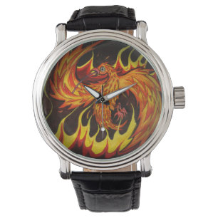 Phoenix flammar in klockan armbandsur