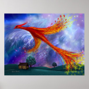 Phoenix Flies på natten Poster