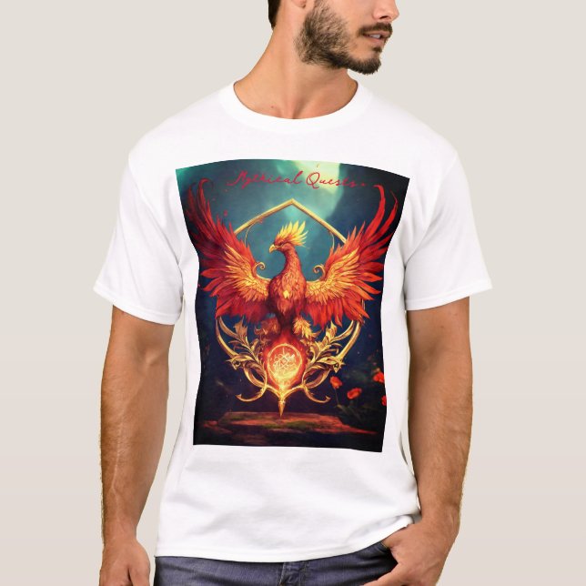 Phoenix Flower Sigil - Fantasy D&D Cinematic Art P T Shirt (Framsida)