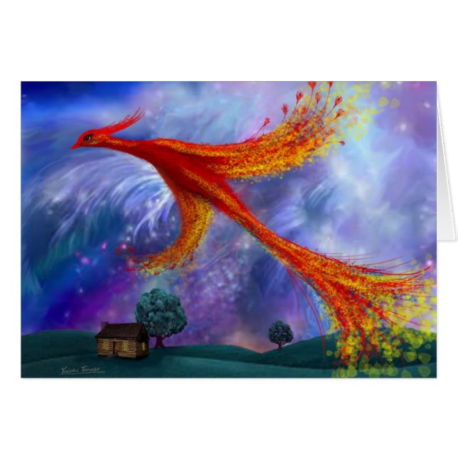 Phoenix flyg på natten hälsningskort (Framsidan Horizontal)