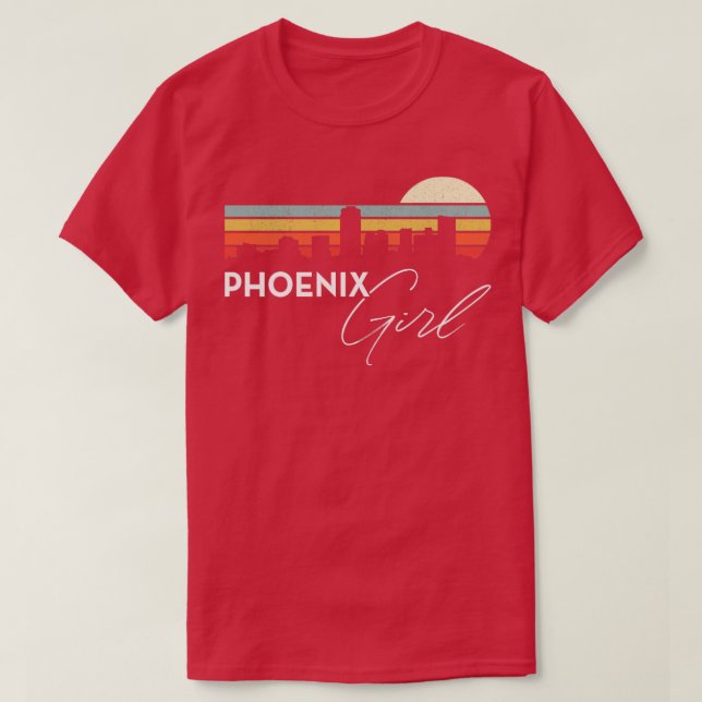 Phoenix Girl Retro Sunset City Skyline Souvenir T Shirt (Design framsida)